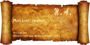 Matisz Andor névjegykártya
