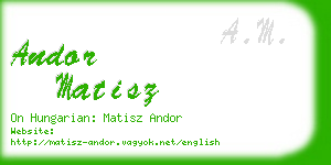 andor matisz business card